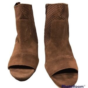 Market & Spruce Stacked Heel Peep Toe Boot…